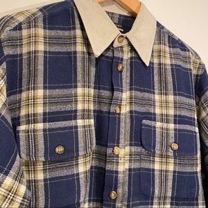 Plaid flannel with corduroy collar